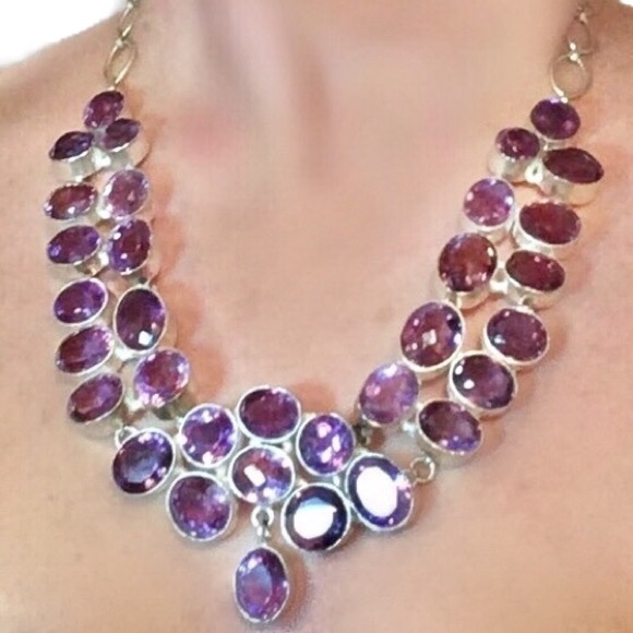 Jewelry - New Amethyst Necklace 925 S Silver